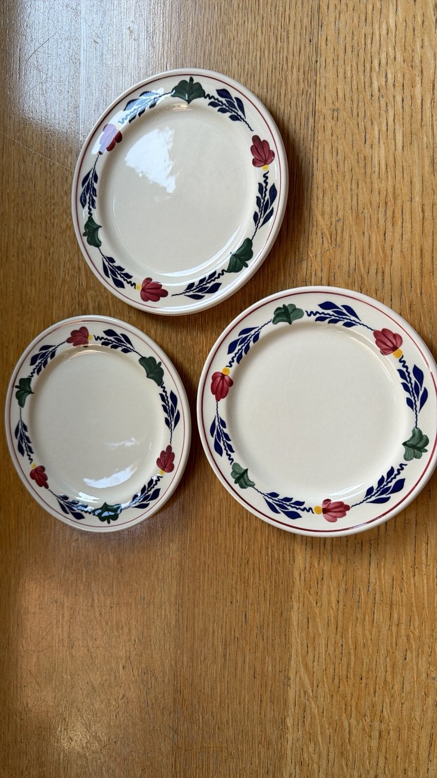 3 gebak bordjes boerenbont, Ophalen of Verzenden