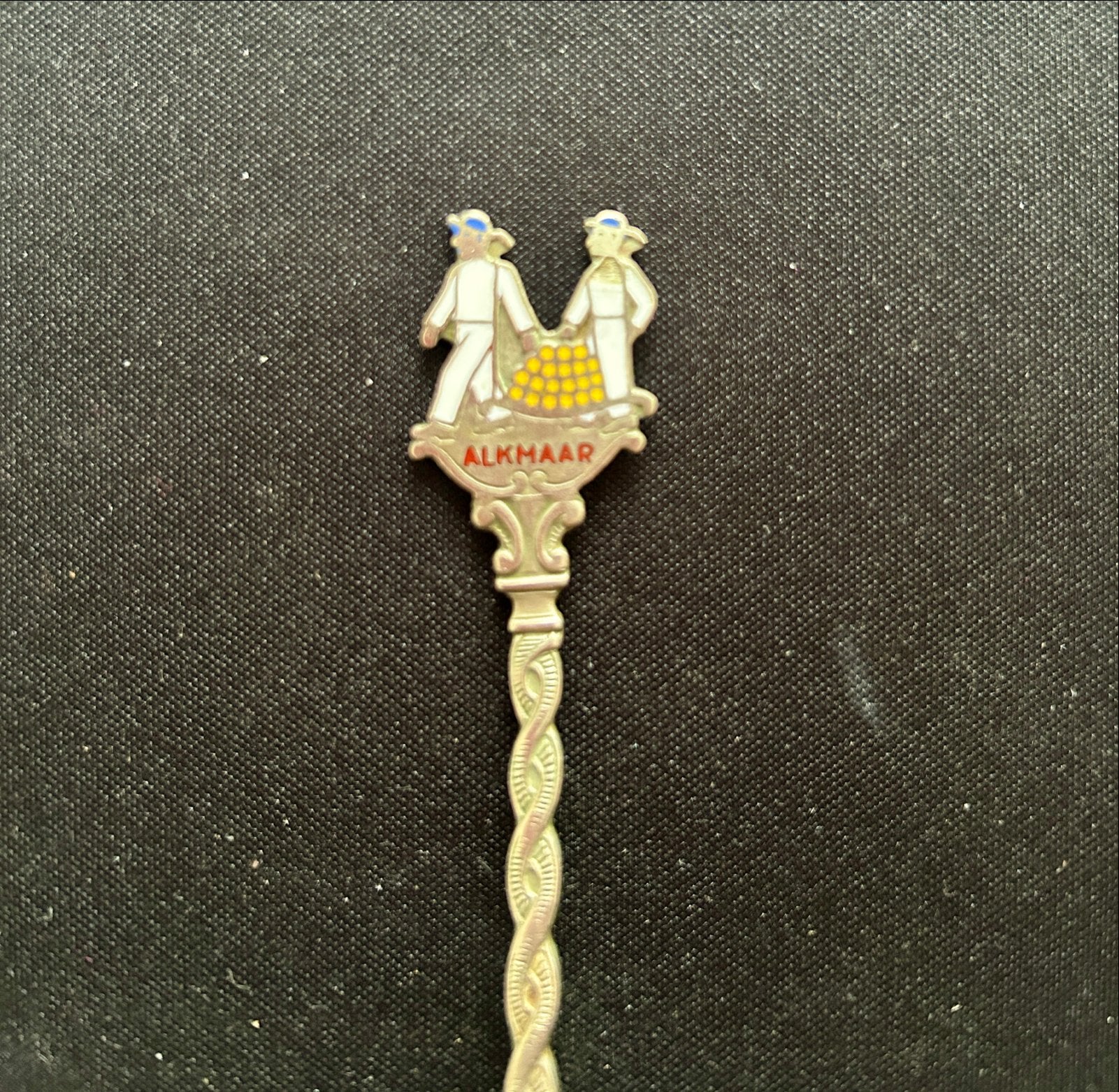 Vintage Alkmaar souvenirlepel - Zilverstad Witmetaal, Antiek en Kunst, Ophalen of Verzenden