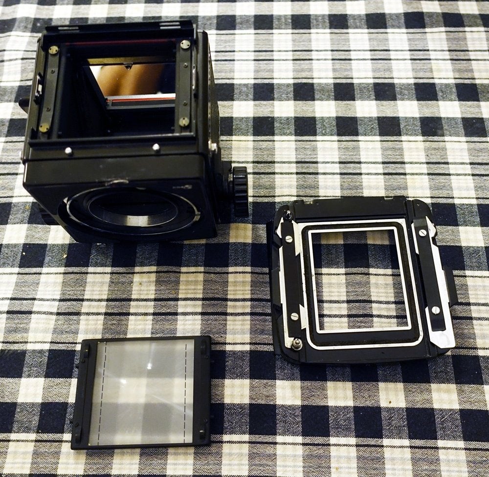 Nette Mamiya RB67 Pro-S Body + Matglas en Revolving Adapter, Ophalen, 1960 tot 1980, Fototoestel