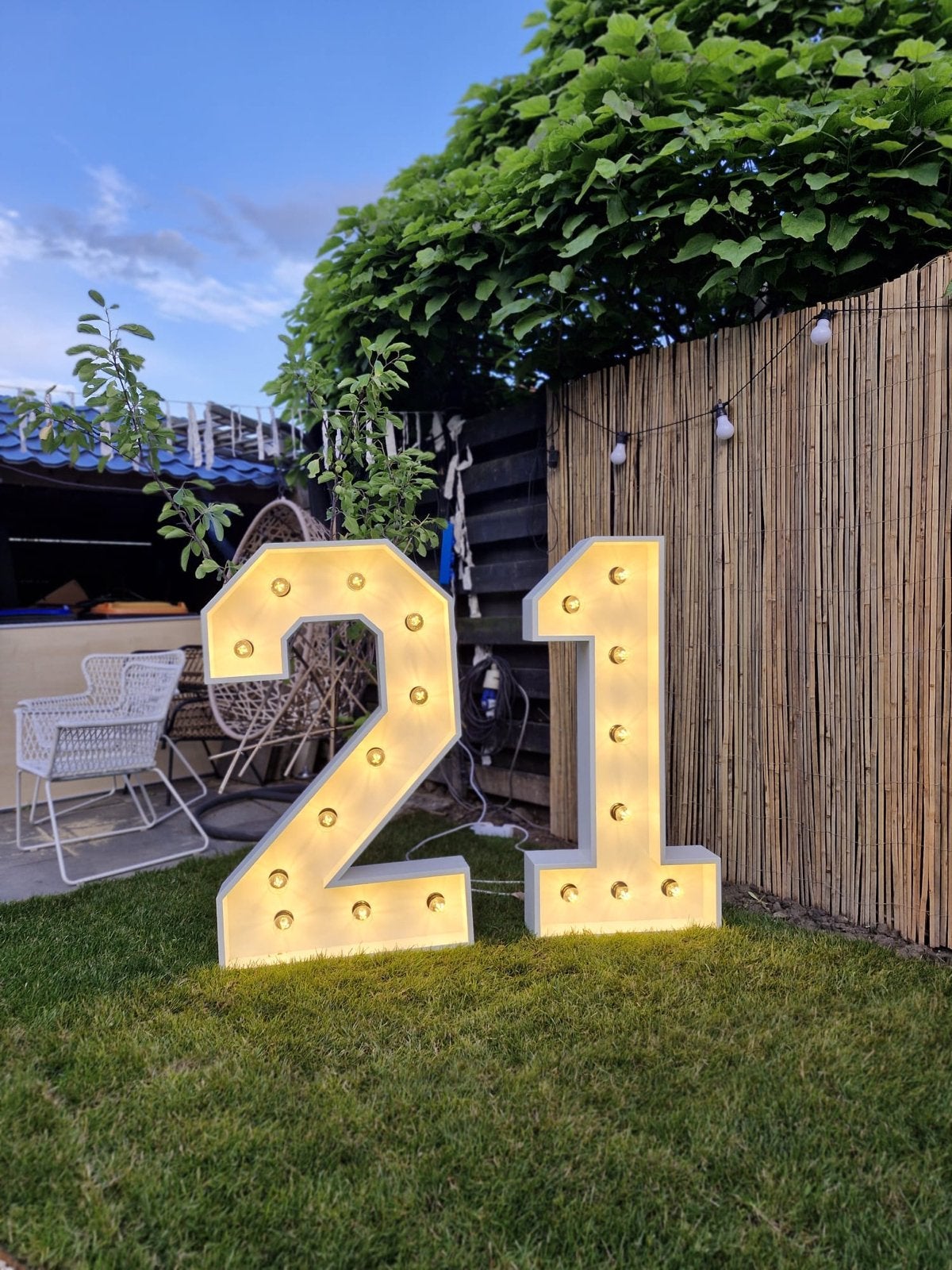 TE HUUR; Grote verlichte cijfers '21' voor feestjes, Ophalen, Nieuw, Versiering, Verjaardag