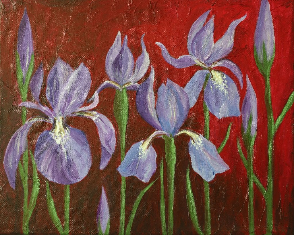 schilderij, Ophalen of Verzenden, Acrylverf, Bloemen