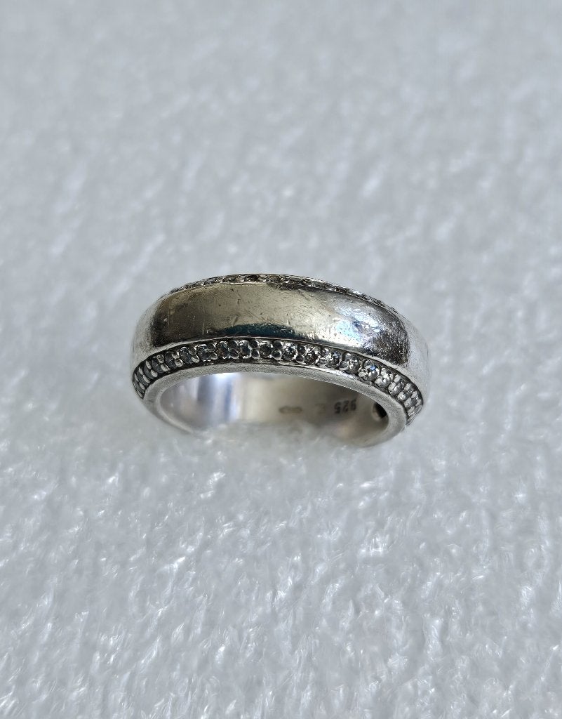 Maat 16,5 - TI SENTO zilveren (925) ring met veel ZIRKONIA'S, Ophalen, Dame, Met edelsteen, Zilver