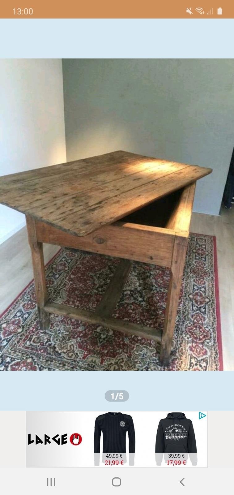 Eettafel Antieke Bakkerstafel met Originele Gistkist, Ophalen of Verzenden