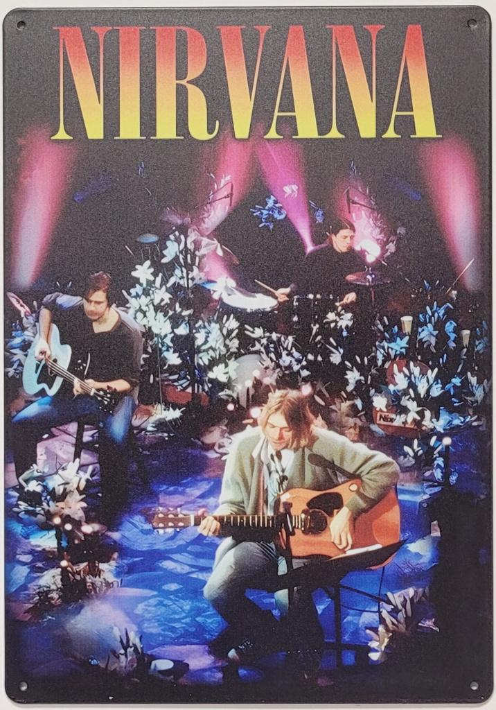 Nirvana Unplugged reclamebord van metaal wandbord deco
