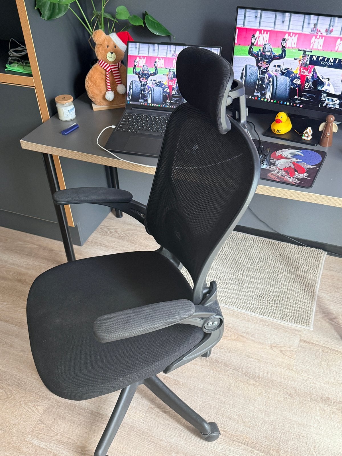 Office chair with headrest, Huis en Inrichting, Ophalen, Zo goed als nieuw, Zwart