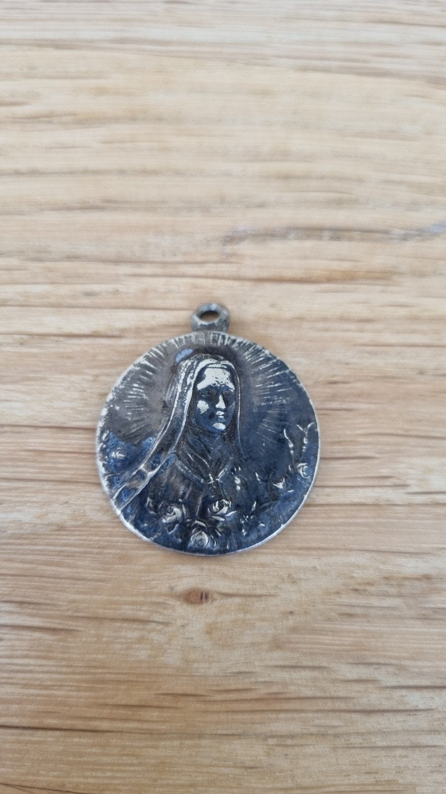 Antieke religieuze hanger Heilige Theresia van Lisieux, Antiek en Kunst, Ophalen of Verzenden