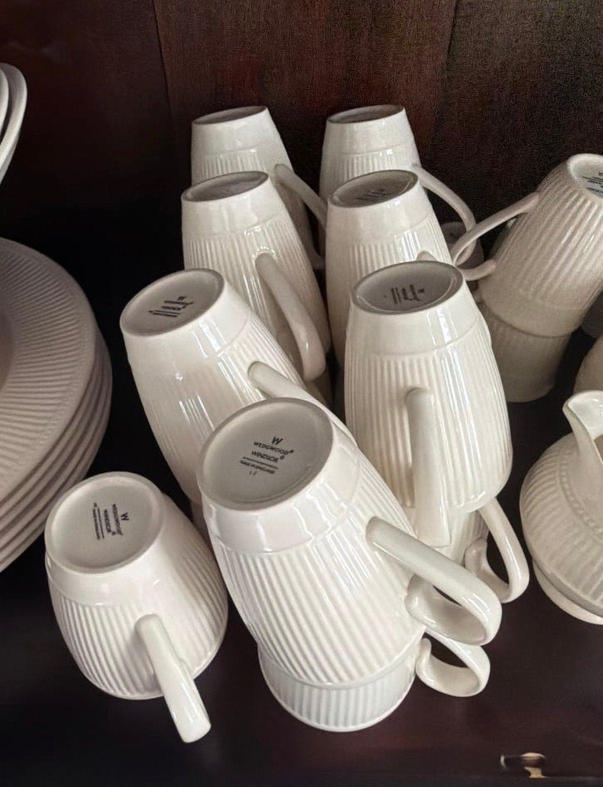 Set van 7 prachtige Wedgwood Windsor mokken, Ophalen of Verzenden, Zo goed als nieuw, Wedgwood, Kop(pen) en/of Schotel(s)