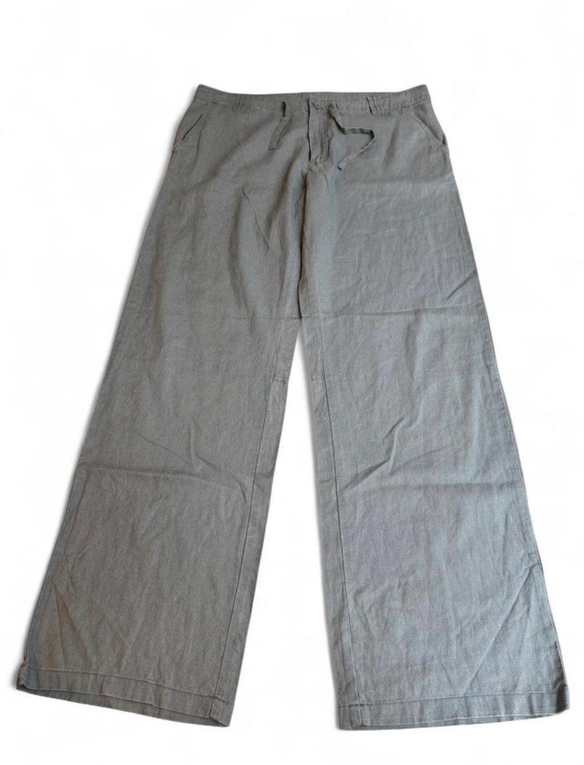 Camargue Linnen Blend Wijde Pijpen Broek W36 L33 Grijs, Ophalen of Verzenden, Gedragen, Overige maten, Grijs