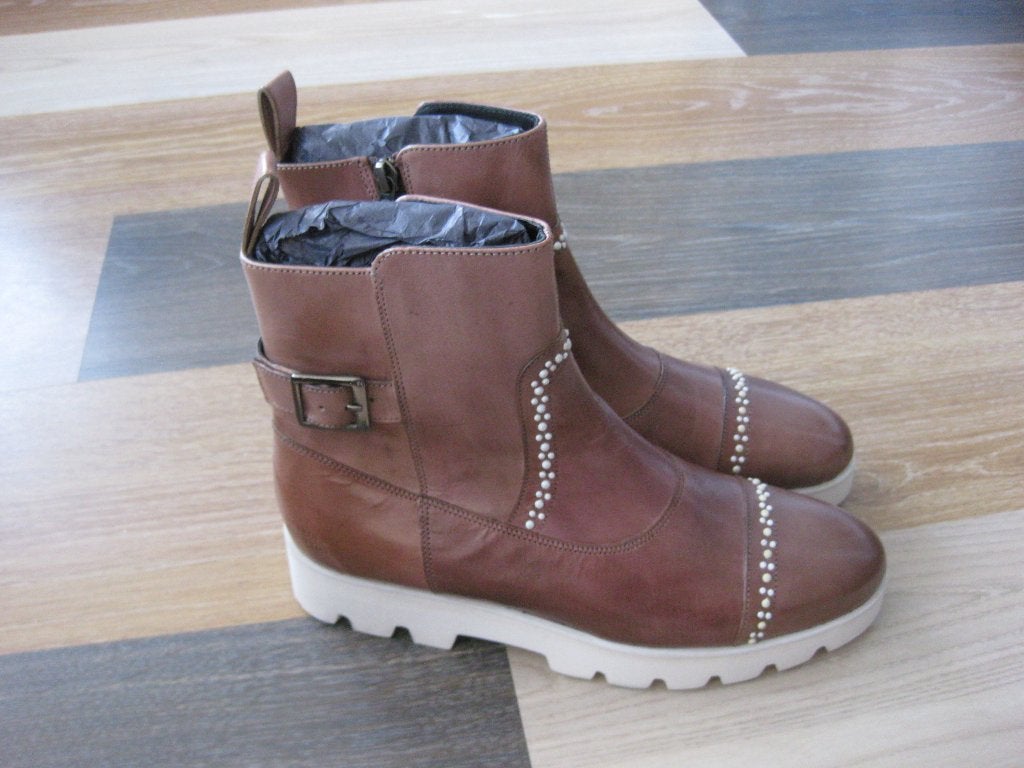 Nieuwe leren enkellaarzen Melvin & Hamilton, maat 38, Kleding | Dames, Bruin, Verzenden, Lage of Enkellaarzen, Nieuw