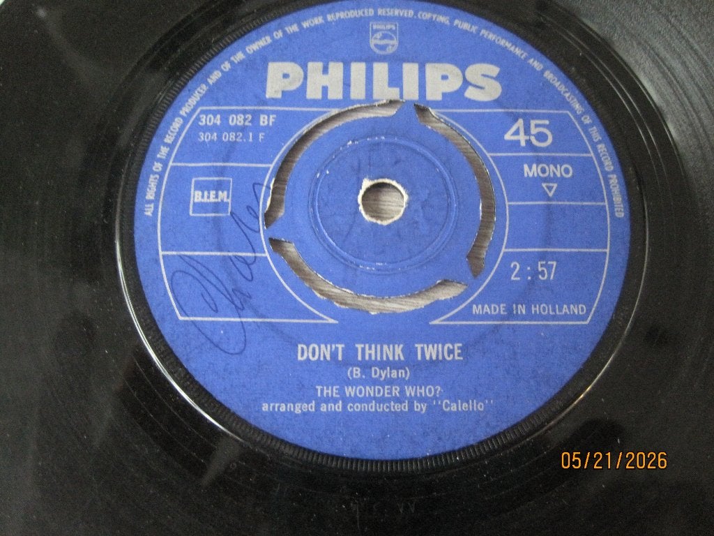 The Wonder Who?  -  Don't think twice, Gebruikt, Originele persing, 7 inch, Ophalen of Verzenden