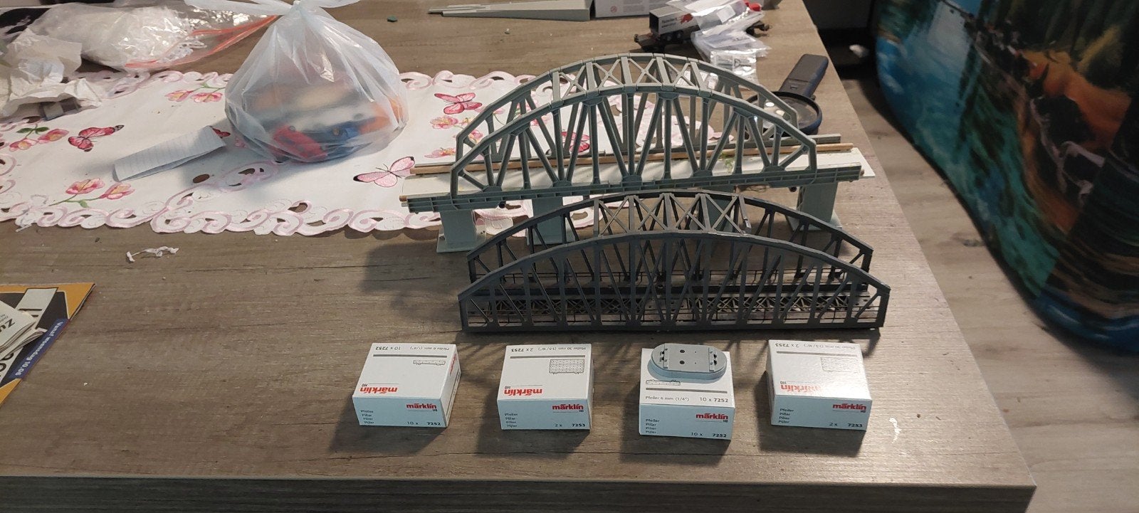 Bruggen met peilers marklin, Wisselstroom, Gebruikt, Wagon, Ophalen of Verzenden