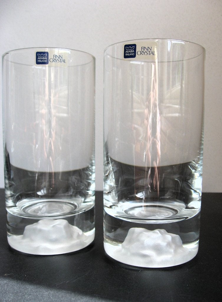 Twee Arabia Longdrinkglazen Himalaya van Björn Weckström, Antiek en Kunst, Glas, Ophalen of Verzenden, 15 cm, Overige typen