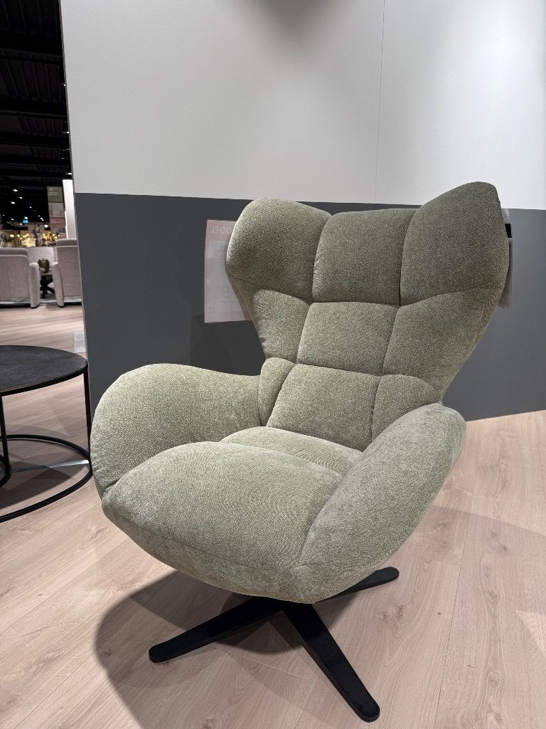 Draaifauteuil Flair | Stof Hevia Groen | 360 draaibaar, Ophalen, Nieuw, 75 tot 100 cm, Stof
