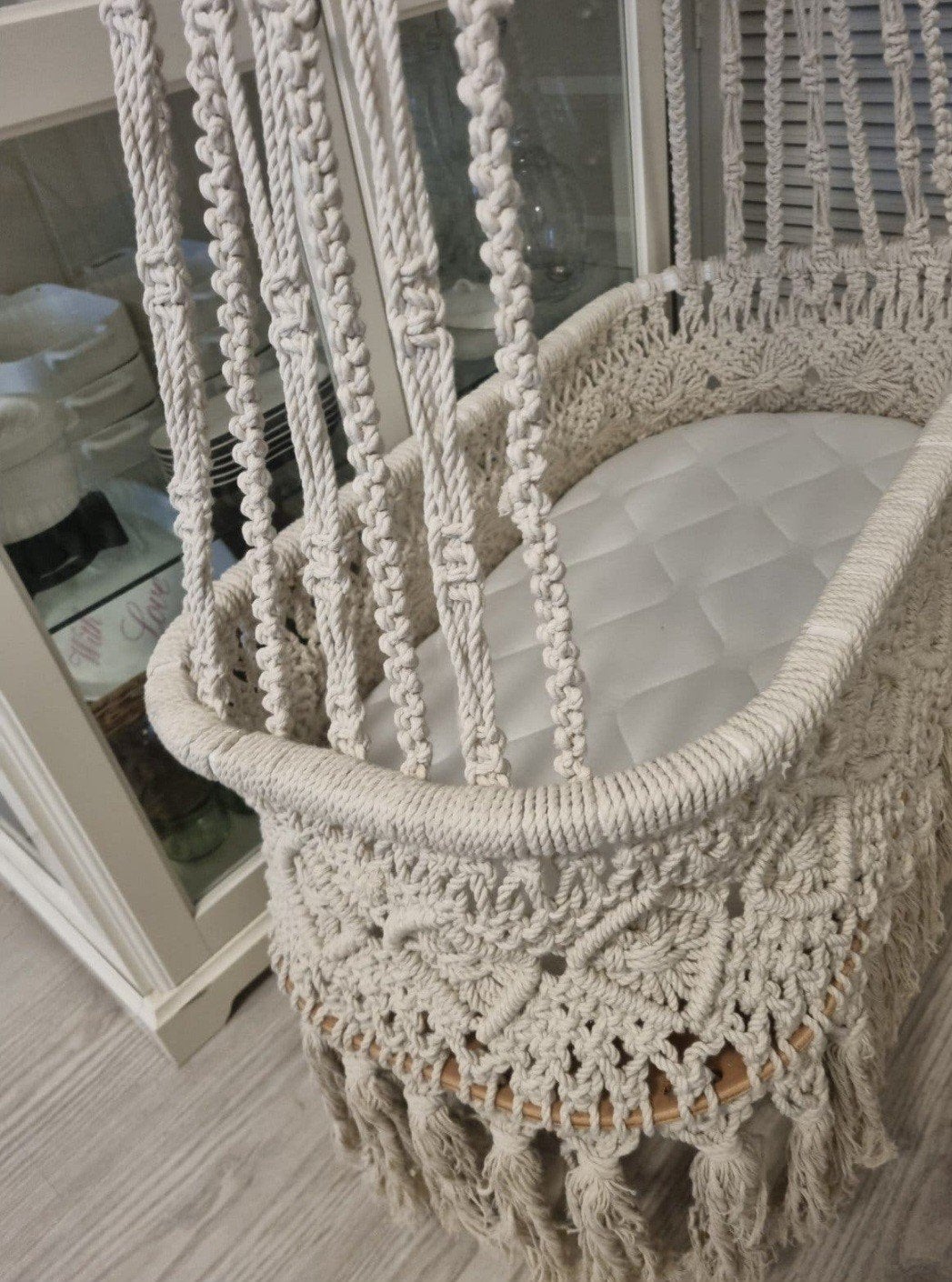 Lief macrame wiegje inclusief luxe matras, Ophalen, Eenpersoons, Binnen