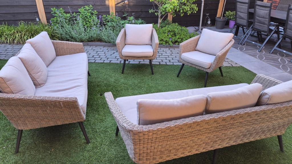 Nette Loungeset
Loungeset UDSTRUP 8-persoons naturel, Tuin en Terras, Ophalen of Verzenden, Zo goed als nieuw, Wicker