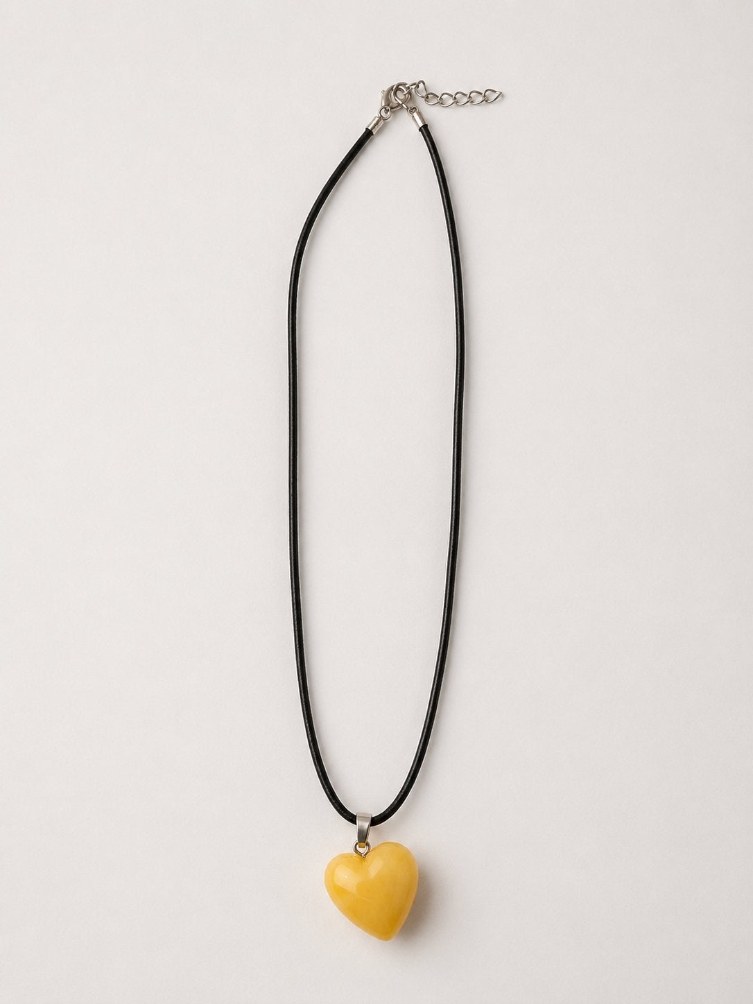 Gele hart hanger ketting, Sieraden, Tassen en Uiterlijk, Kettingen, Met hanger, Geel, Nieuw, Ophalen of Verzenden