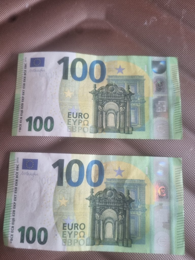 Bankbiljet 100 euro (voor verzameling) zie volgnummers, Ophalen, 25 gulden