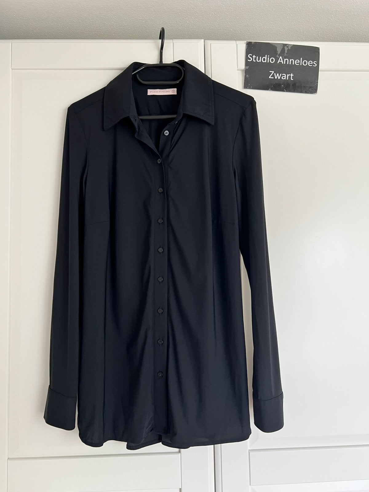 Studio anneloes poppy blouse M zwart travelstof, Kleding | Dames, Maat 38/40 (M), Zwart, Ophalen of Verzenden, Zo goed als nieuw