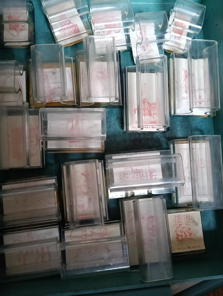 Vele antieke vintage schoolstempels, Antiek en Kunst, Ophalen of Verzenden