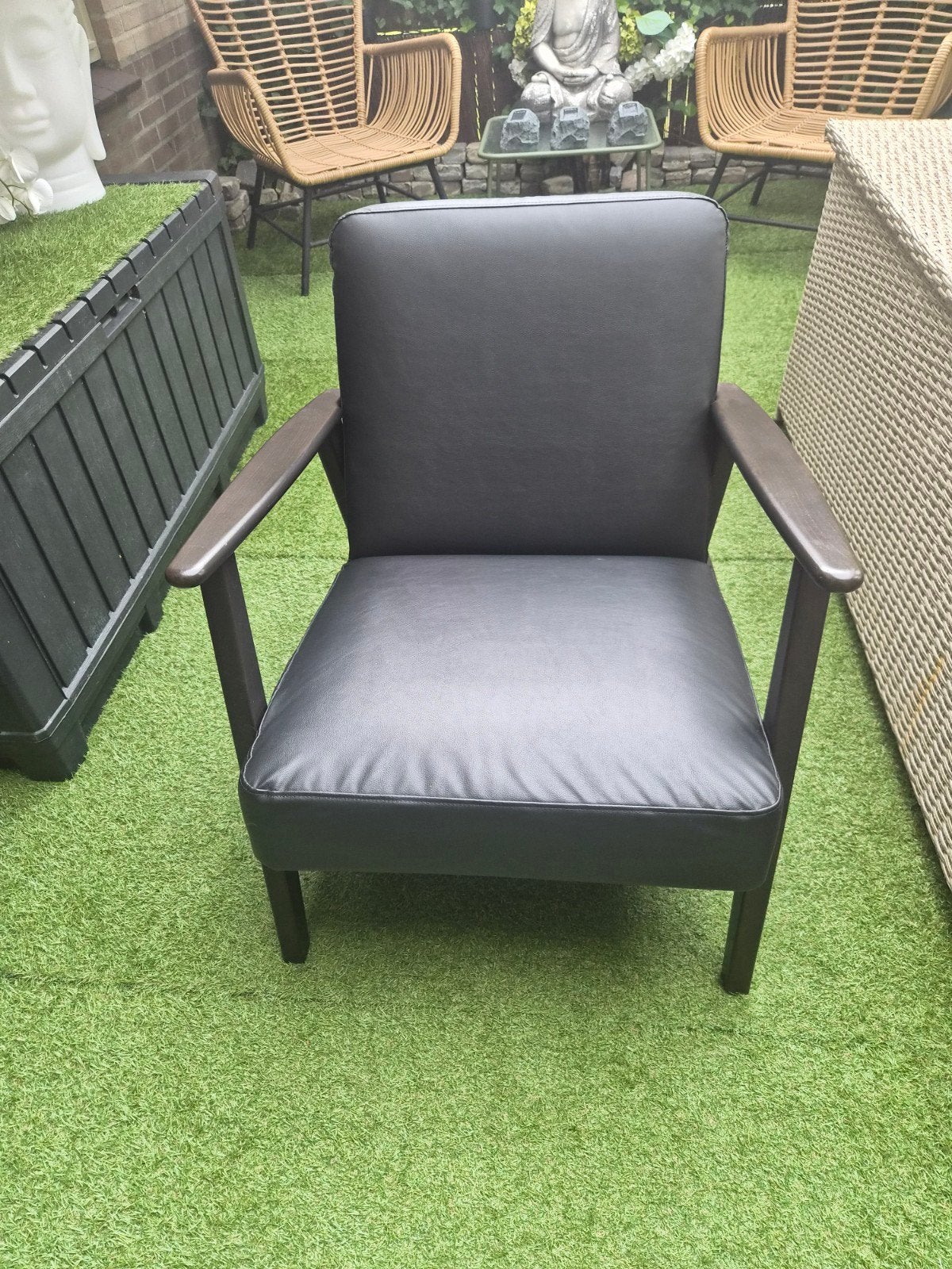 ikea ekenaset leer, Modern, Comfortabel, Gebruikt, Zwart, Ophalen of Verzenden