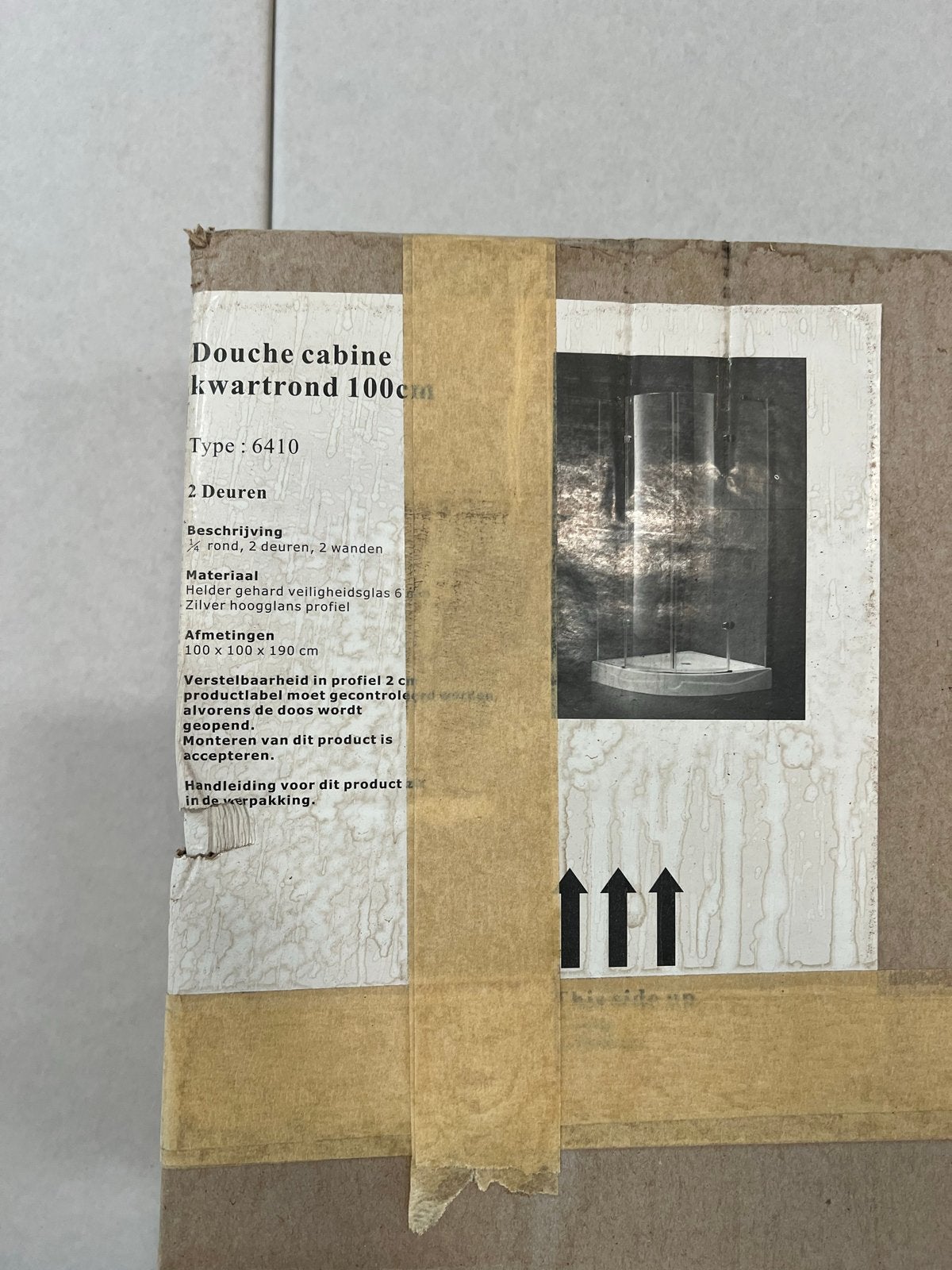 Douchecabine kwartrond 100cm - Nieuw in doos, Ophalen of Verzenden, Nieuw, Glas, Douche