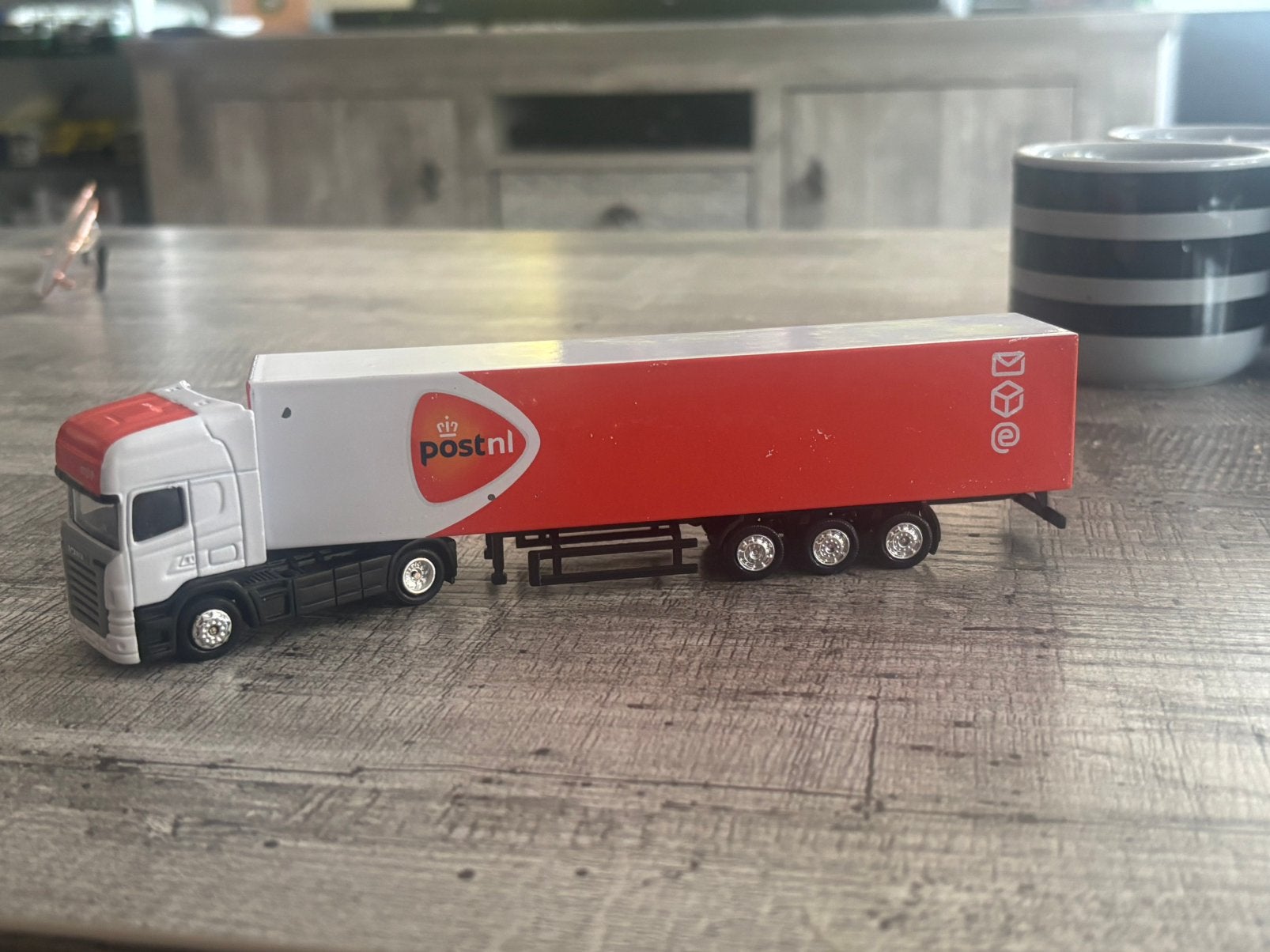 SCANIA R-SERIE MET KASTENOPLEGGER POSTNL ZELDZAAM!!!!, Ophalen of Verzenden, Zo goed als nieuw, Bus of Vrachtwagen, Overige merken
