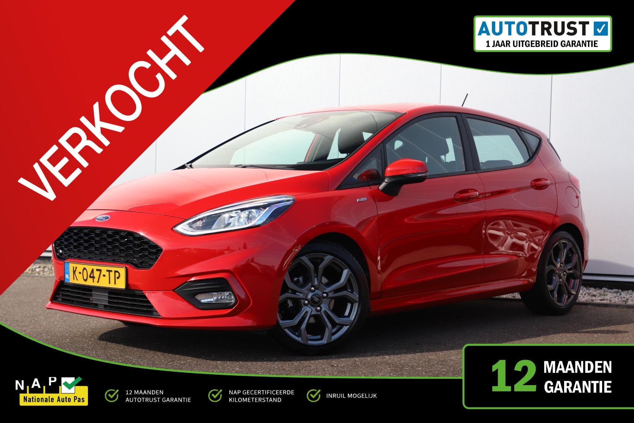 Ford Fiesta 1.0 EcoBoost ST-Line Automaat LED Carplay Androi, Auto's, Ford, Gebruikt, Met garantie (alle), 49 €/maand, Bedrijf