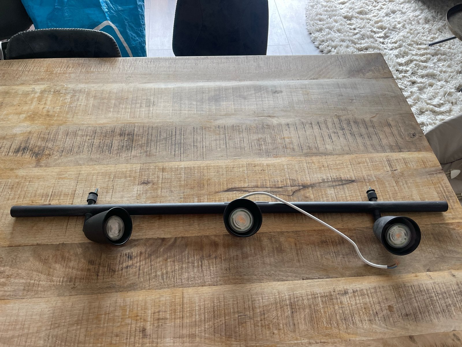 IKEA Skurup Plafondspot/Wandspot Zwart 3x, Ophalen, Gebruikt, LED, Geschikt voor plafondmontage