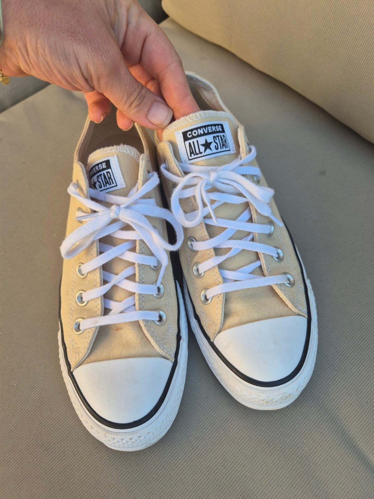 Converse All Star sneakers - Zo goed als nieuw, Beige, Converse, Ophalen of Verzenden, Sneakers of Gympen