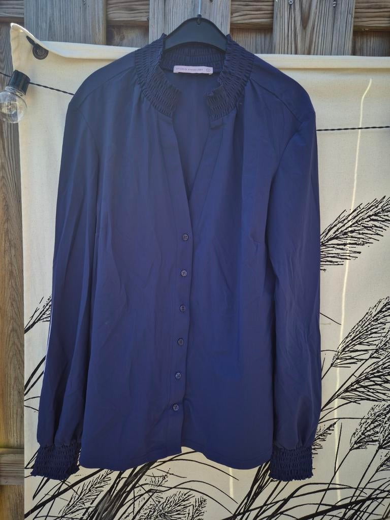 Studio Anneloes blouse S blauw travelstof (izgs), Studio Anneloes, Blauw, Ophalen of Verzenden, Zo goed als nieuw