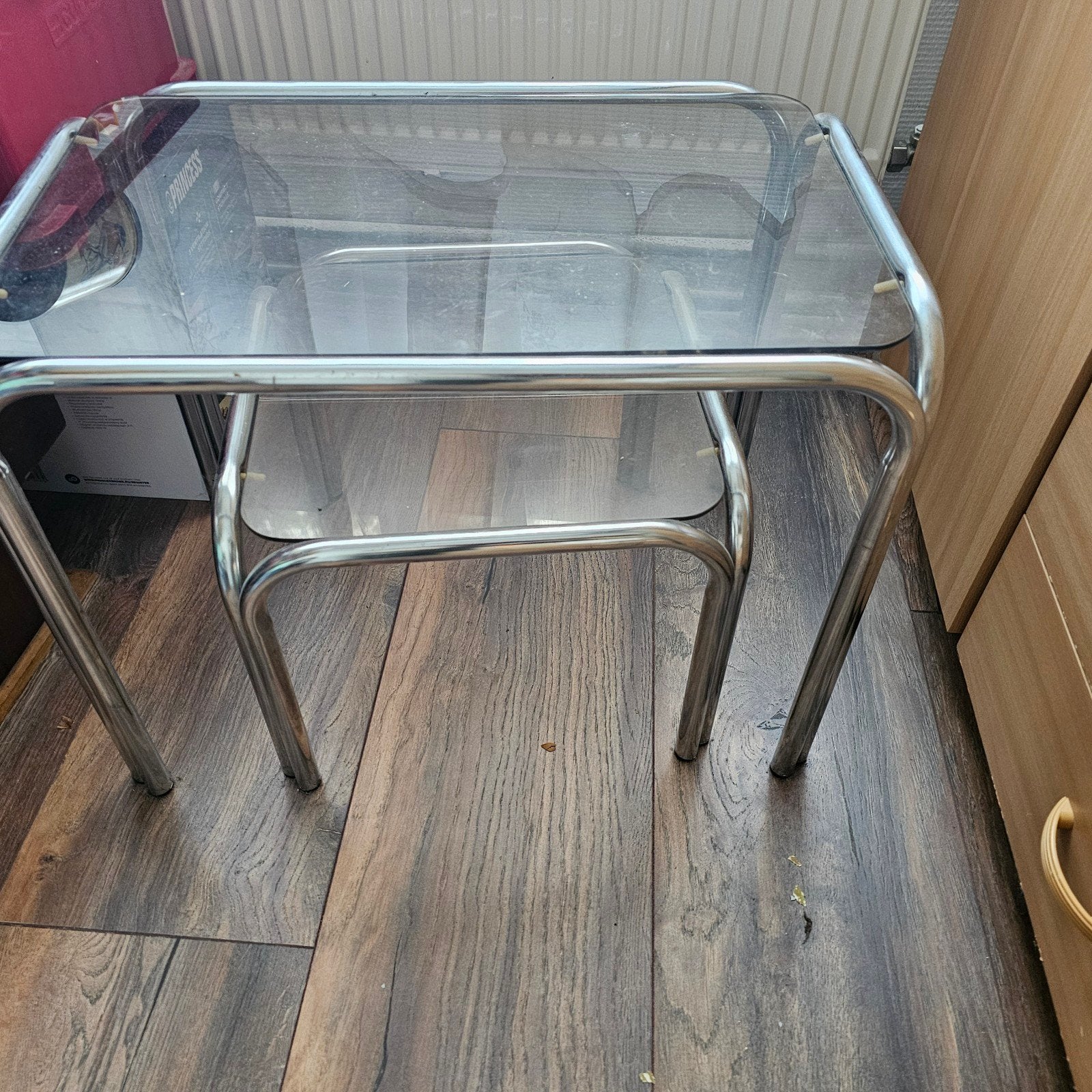 2 glaze tafeltje, Huis en Inrichting, Ophalen, 50 tot 100 cm, ., Rond