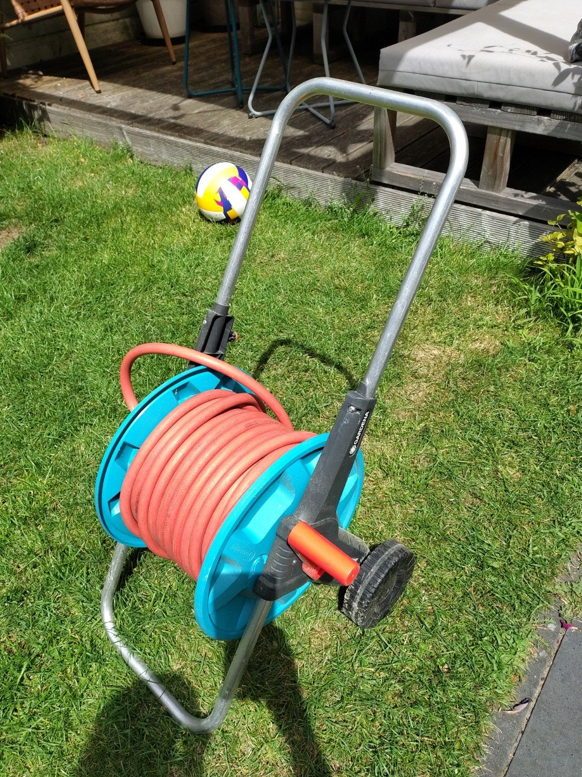 Gardena Slangenwagen met 20 meter tuinslang, Ophalen of Verzenden, Gebruikt, Tuinslanghaspel