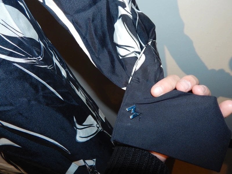 Mugler door knoop jurk zwart wit merk manchet knoop M, Maat 38/40 (M), Zo goed als nieuw, Onder de knie, Mugler