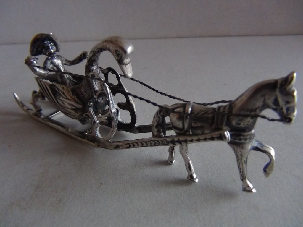 Miniatuur zilver L6e zwaan slede zilveren miniaturen, Antiek en Kunst, Antiek | Goud en Zilver, Verzenden, Zilver
