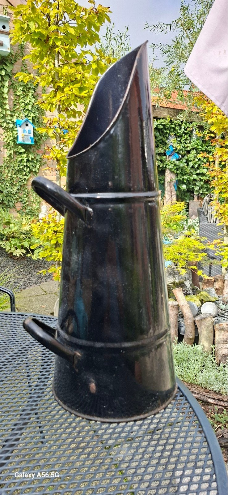 Antieke Kolenschep / Kolenkit - Zwart Emaille, Ophalen of Verzenden