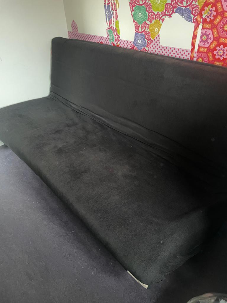 Zwart fluwelen bedbank - verstelbaar - 140x200 cm, Ophalen, Zwart, Tweepersoons, 140 cm