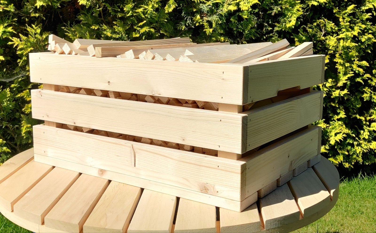 Houten kistje met aanmaakhout, Tuin en Terras, Haardhout, Minder dan 3 m³, Ophalen