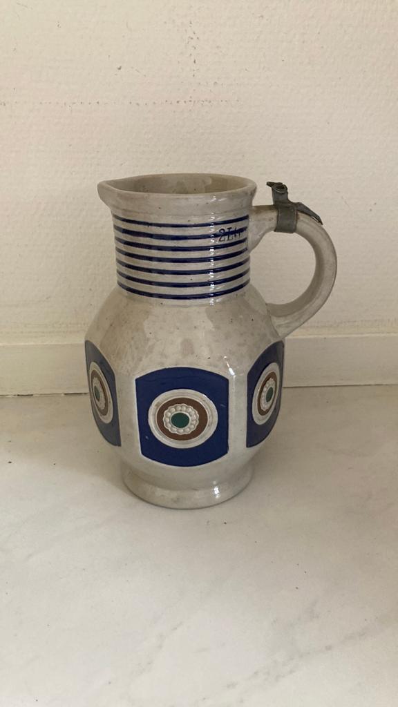 Vintage Westerwald stijl bierpul zonder tinnen Deksel -, Ophalen of Verzenden