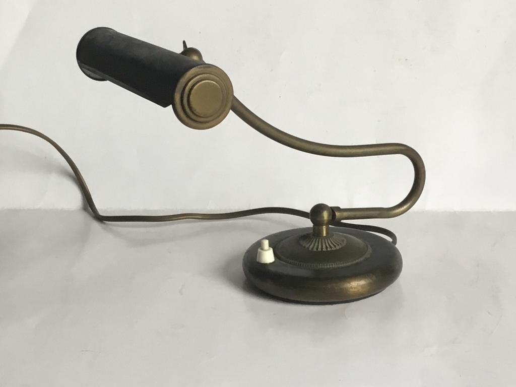 Antieke Franse pianolamp / bureaulamp brons, Ophalen of Verzenden