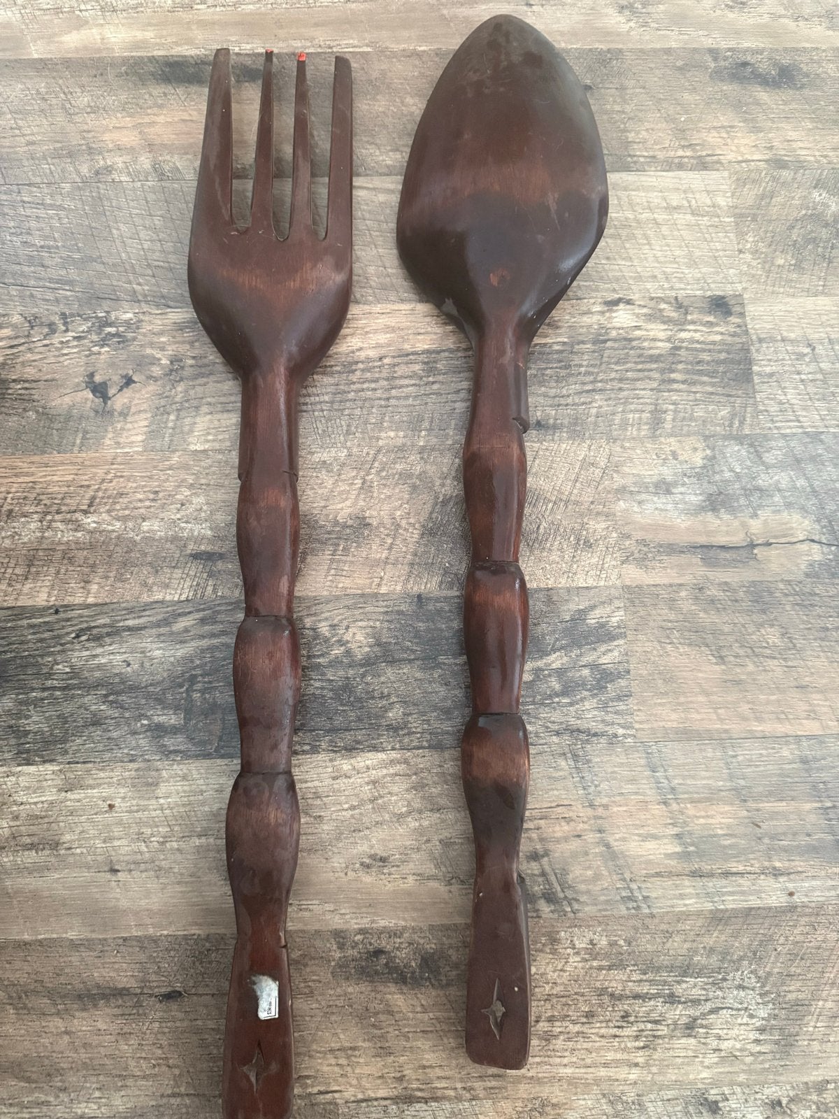 Decoratieve houten vork en lepel set, Ophalen of Verzenden