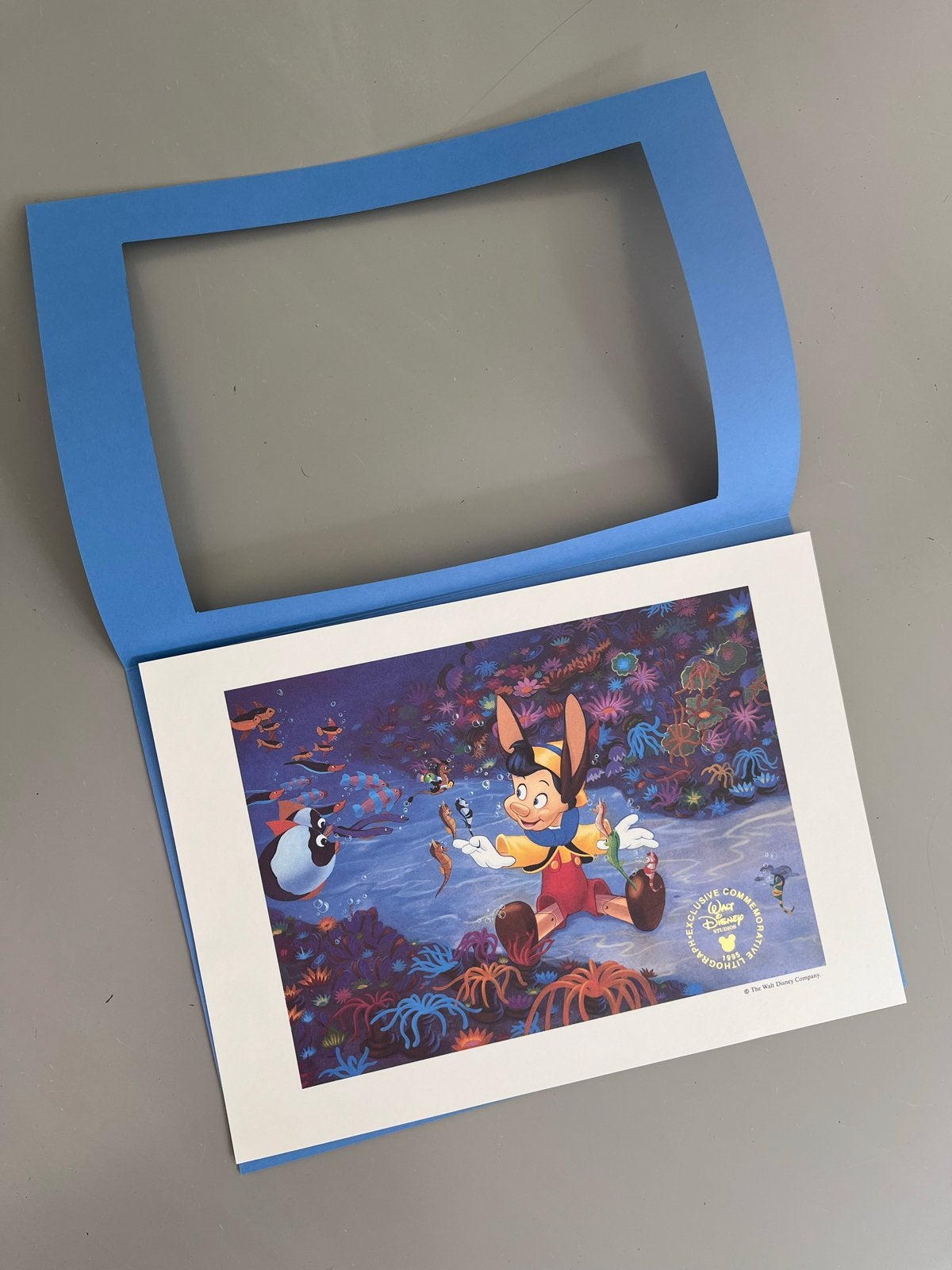 Disney Pinokkio Lithografie - Exclusieve Commemorative, Ophalen of Verzenden, Peter Pan of Pinokkio, Zo goed als nieuw, Plaatje of Poster