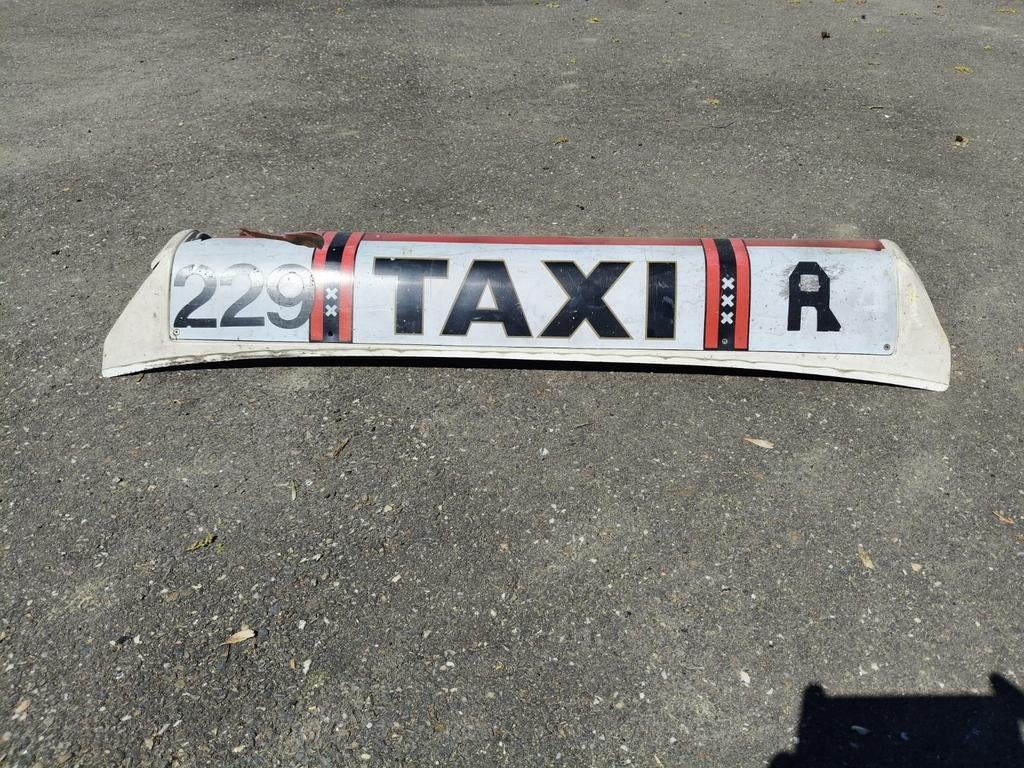 Vintage Taxi Dakbord - Amsterdam 229, Ophalen of Verzenden