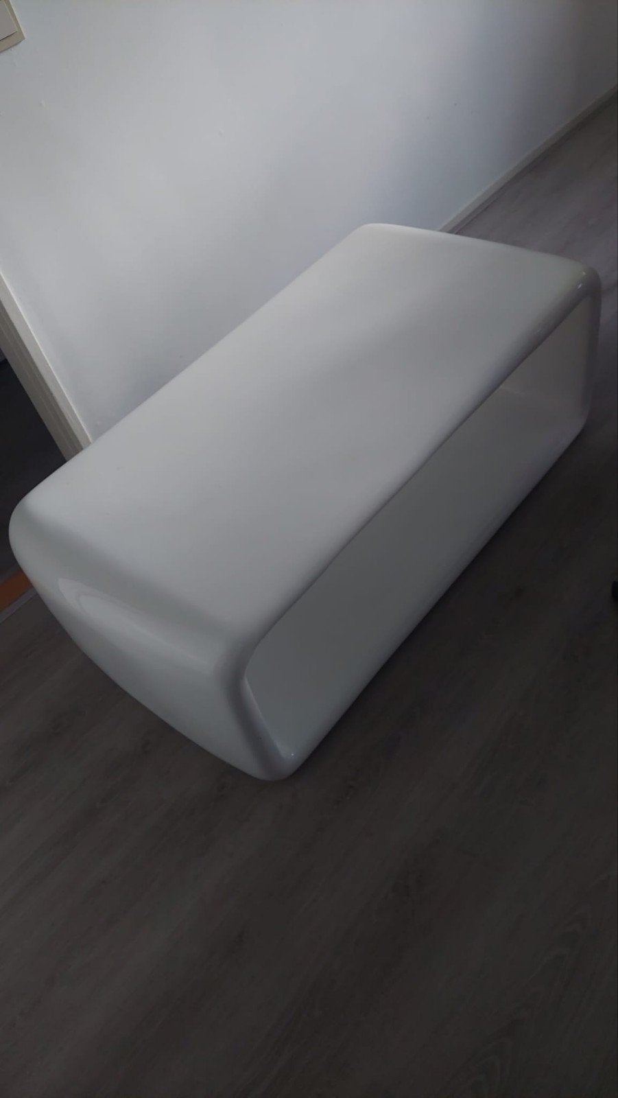 Witte design salontafel, Ophalen, 100 tot 150 cm, 50 tot 100 cm, Zo goed als nieuw