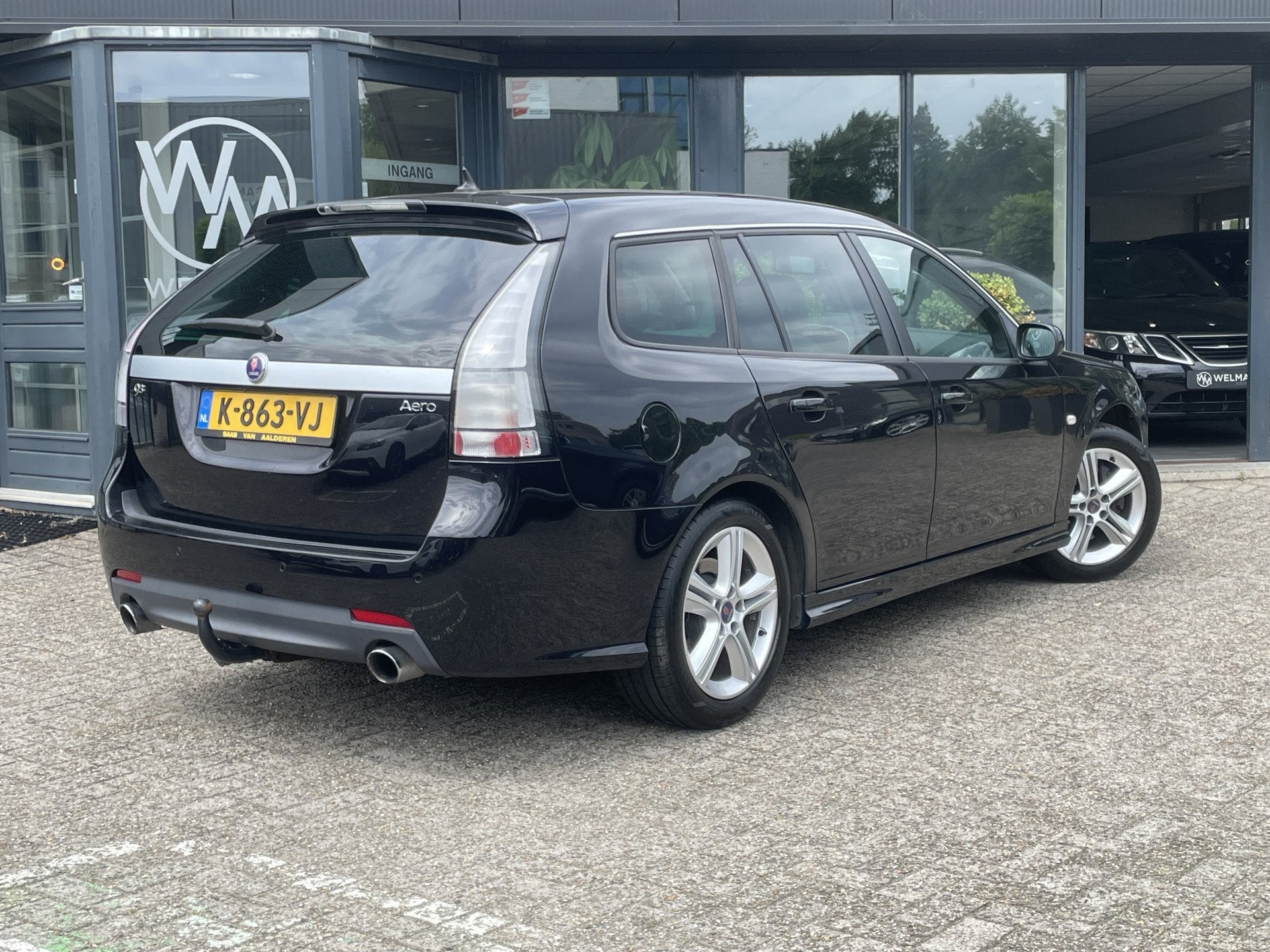 Saab 9-3 Sport Estate 2.0 T Aero XWD Hirsch 240 pk Youngtime, Auto's, Automaat, Beige, 4 cilinders, Zwart