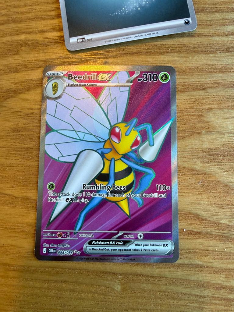 Beedrill ex 099/086 chaos rising inclusief bulk, Ophalen of Verzenden, Zo goed als nieuw, Losse kaart, Foil