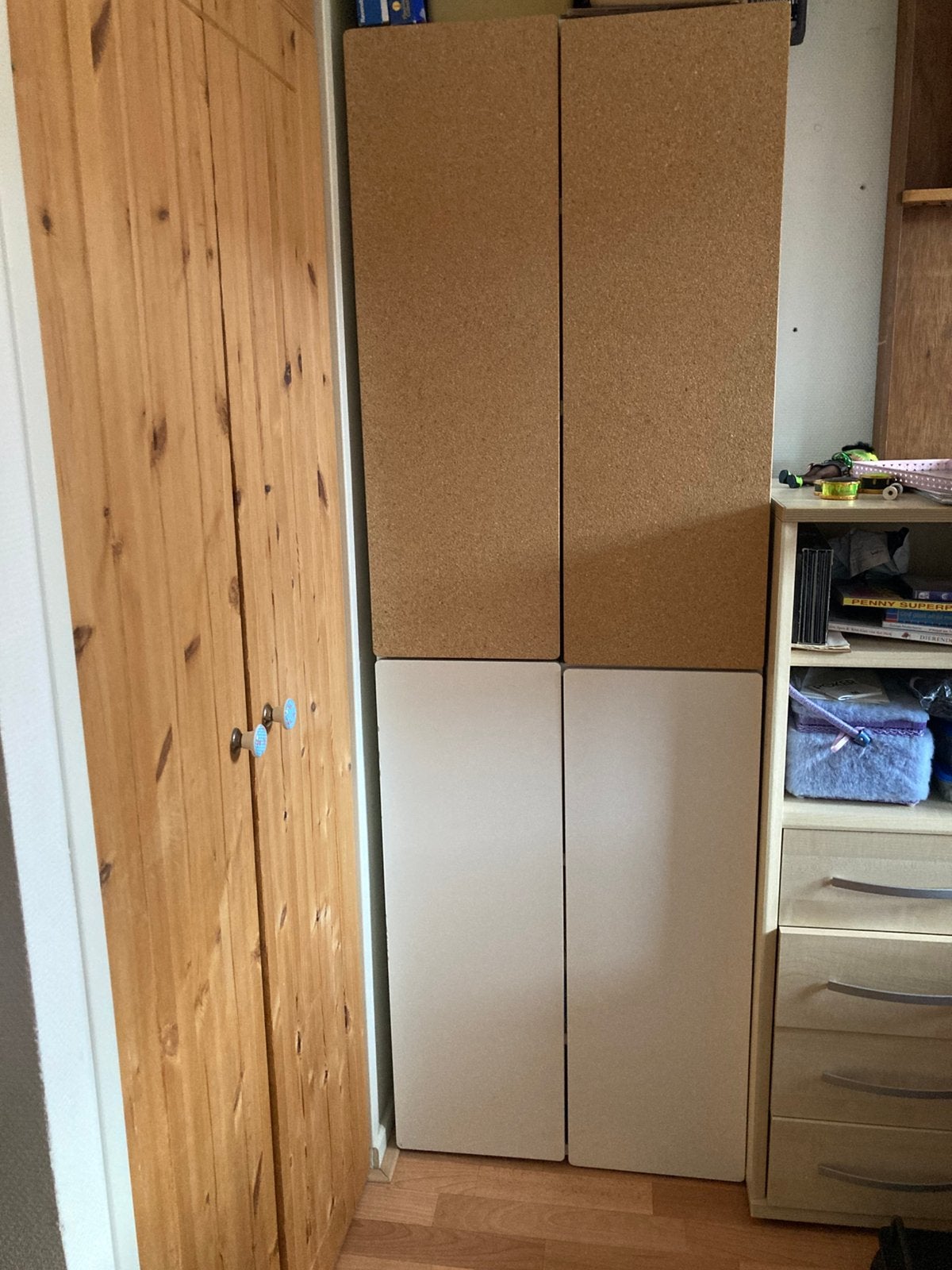 Kledingkast, Smastad/ Platsa IKEA,kurk deuren, planken/ hang, Ophalen, 50 tot 100 cm, Zo goed als nieuw, 150 tot 200 cm