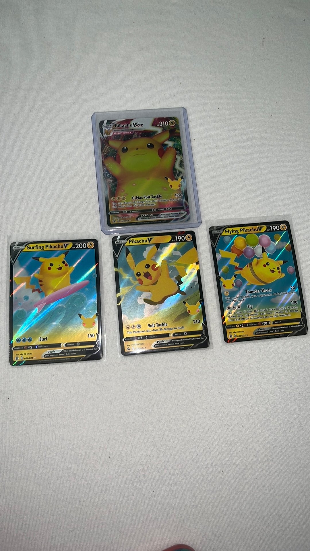 Pikachu celebration kaarten - engels, Ophalen of Verzenden, Zo goed als nieuw, Meerdere kaarten