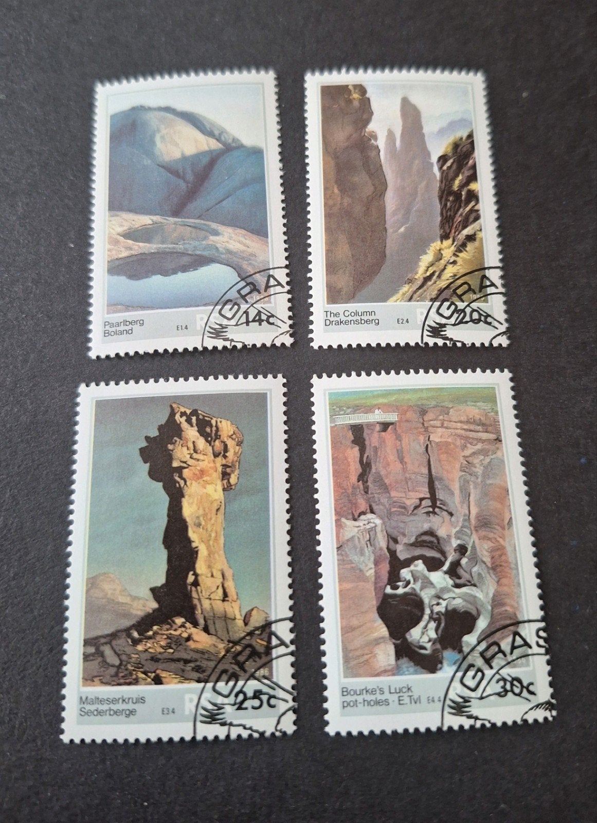 1986 ZUID-AFRIKA  serie rotsen, Ophalen of Verzenden, Zuid-Afrika, Gestempeld