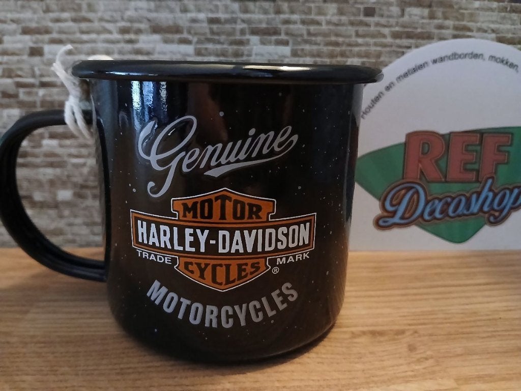 emaille mok harley davidson inhoud 360 ml, licentie, Nieuw, Ophalen of Verzenden, Overige stijlen, Metaal
