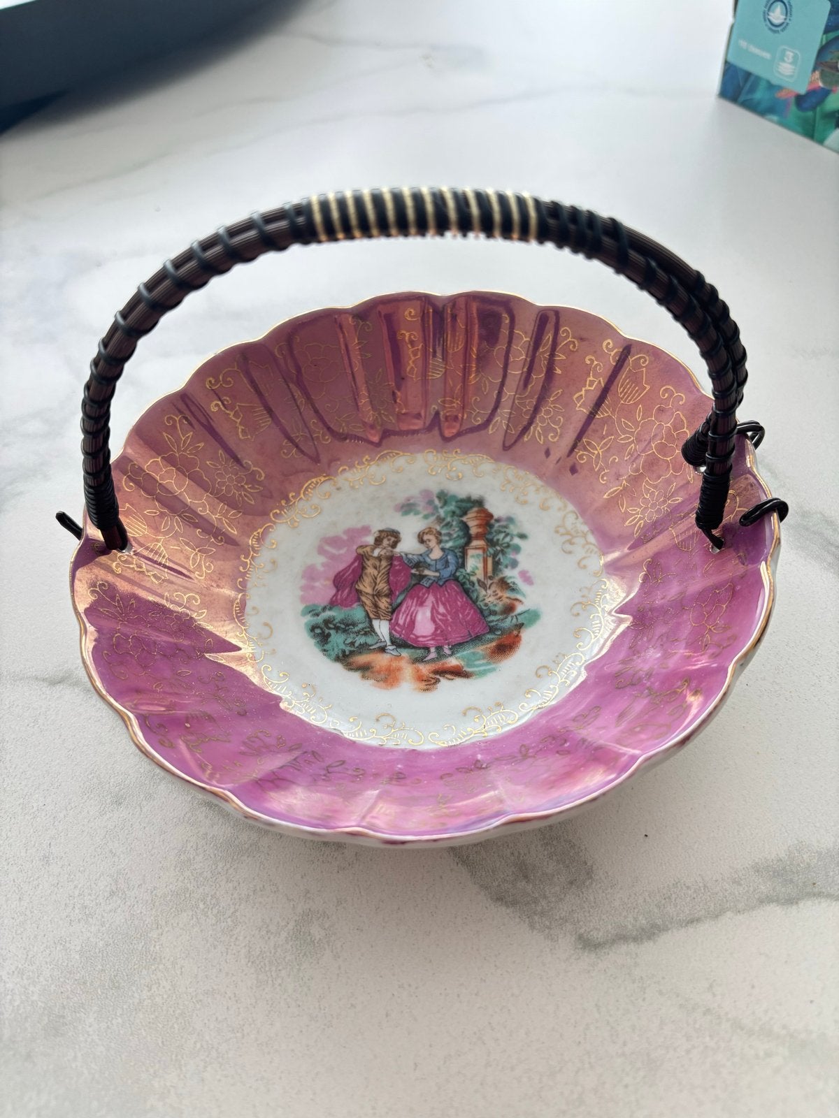 Vintage porseleinen schaal voor sieraden of gebak, Ophalen of Verzenden
